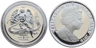 Isle of Man 1 Angel 2016 - 1 Unze Feinsilber